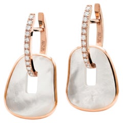 Boucles d'oreilles Mattioli Puzzle Maxi en or rose, nacre naturelle et diamants