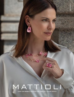 Mattioli Puzzle Maxi in 18K Rose Gold Elementi Natural Mother Of Pearl Earrings