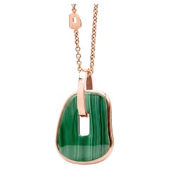 Colgante Mattioli Puzzle Maxi en oro rosa de 18k y elemento de malaquita