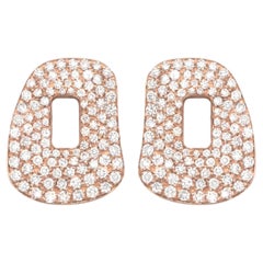 Mattioli Puzzle Medium earrings puzzle in 18k rose gold and white diamonds pavé