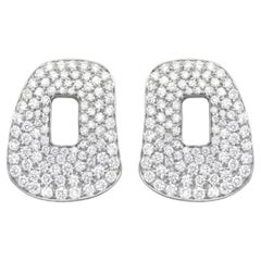 Mattioli Puzzle Medium Ohrringe Puzzle aus 18 Karat Weißgold und weißen Diamanten Pavé