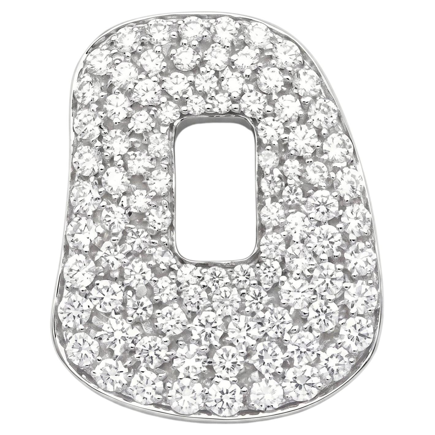 Mattioli Puzzle Medium earrings puzzle in 18k white gold and white diamonds pavé