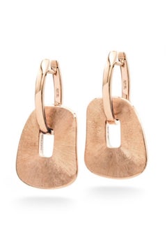 Mattioli Puzzle Medium Hoops 18k Roségold, Diamanten Handgravierter Anhänger