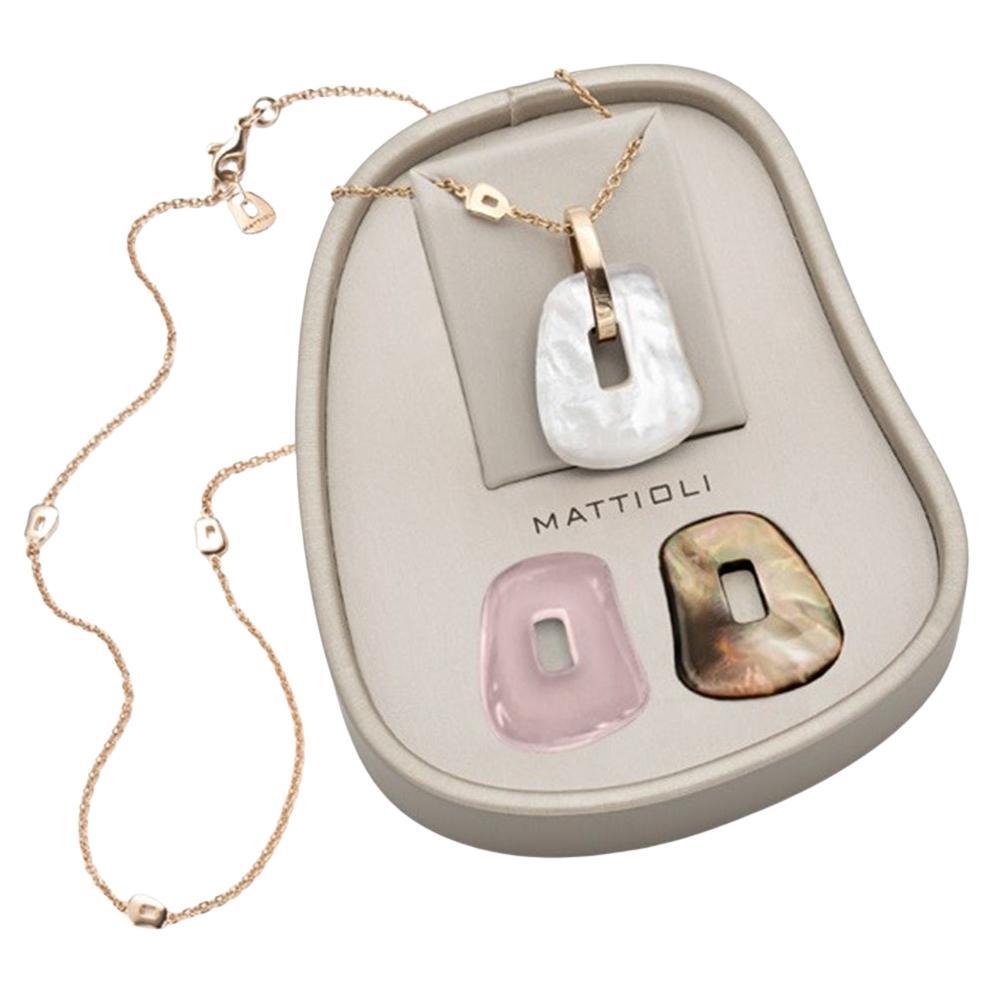 Colgante mediano Puzzle Mattioli de oro rosa de 18 quilates y tres puzzles