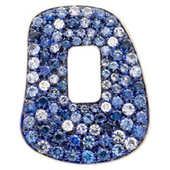 Mattioli Puzzle MediumEarring in 18k WhiteGold, White Diamonds and Blue Sapphire