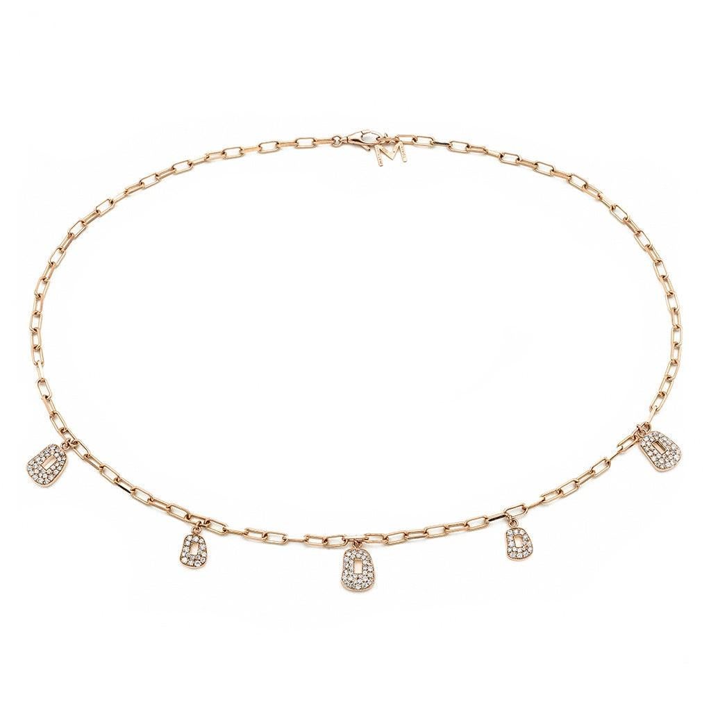 Taglio brillante Collana Puzzle di Mattioli in oro rosa e bianco 18 carati. Diamanti bianchi in vendita