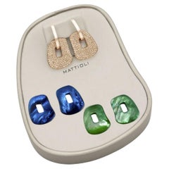 Mattioli Puzzle Pavé Medium Earrings Box 18k Rose Gold & Brown Diamonds