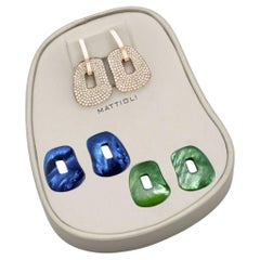 Mattioli Puzzle Pavé Medium Earrings Box 18k Rose Gold & White Diamonds