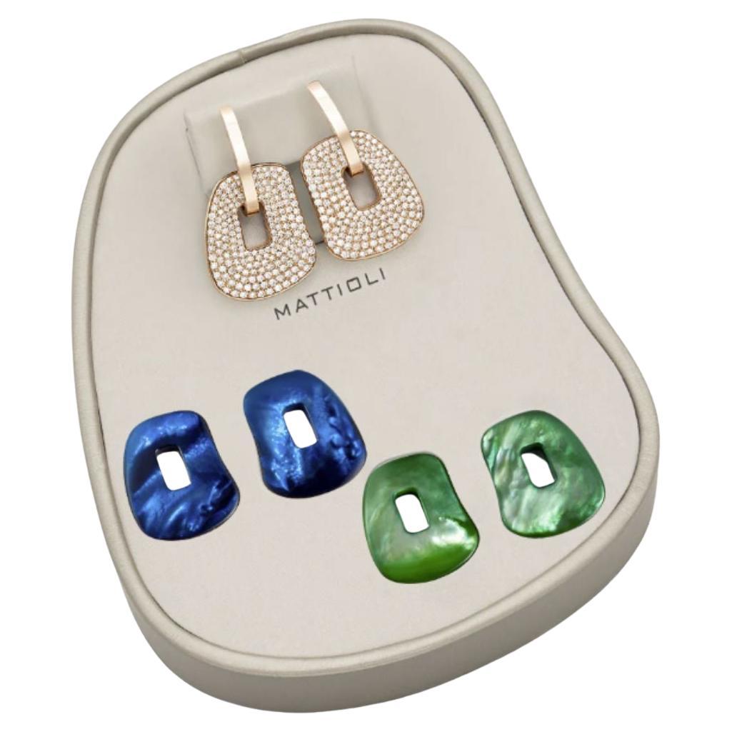 Contemporary Mattioli Puzzle Pavé Medium Earrings Box 18k White gold Gold & White Diamonds For Sale