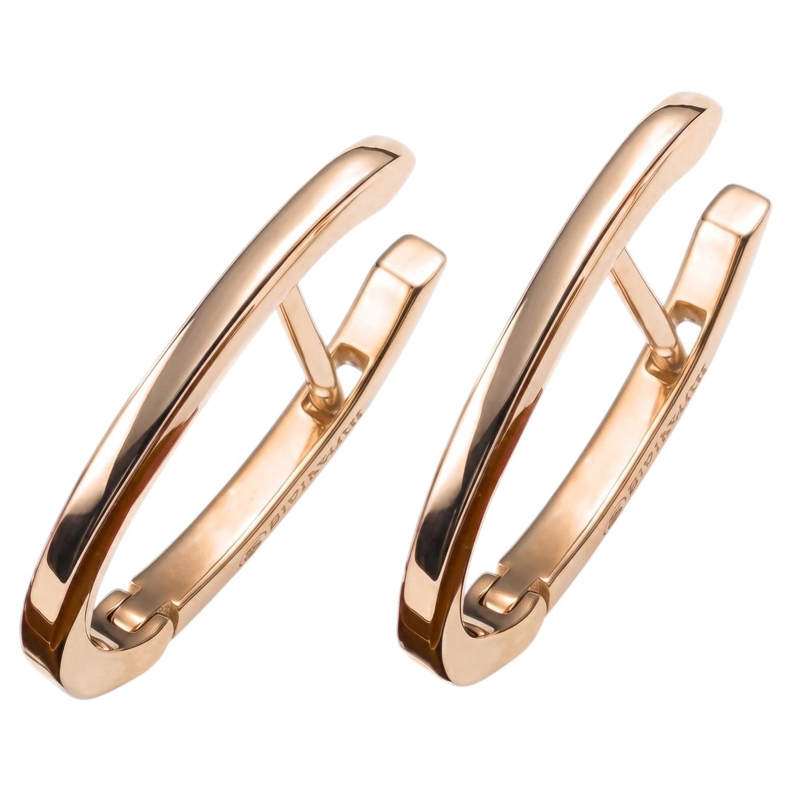 Mattioli Puzzle Small Hoop Earrings, in 18k rose gold