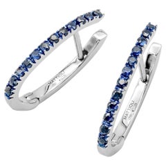 Mattioli Puzzle Small Hoop in oro bianco 18k e zaffiri blu