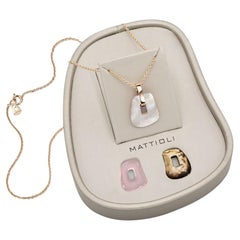 Mattioli Puzzle Small Pendant in 18k White Gold and three puzzles