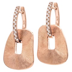 Mattioli Puzzle Solo Hand-Engraved Maxi Earrings In 18K Rose Gold And Diamonds