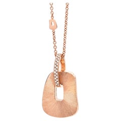 Mattioli Puzzle Solo Hand-Engraved Maxi Pendant In 18K Rose Gold and Diamonds