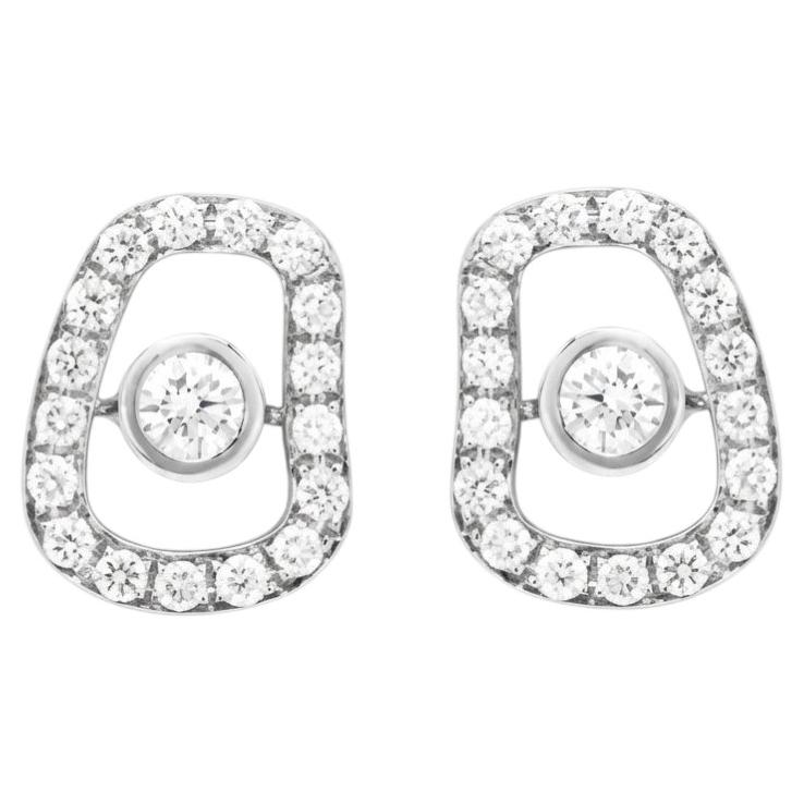 Pendientes Puzzle Mattioli de oro blanco de 18 quilates y diamantes blancos en venta