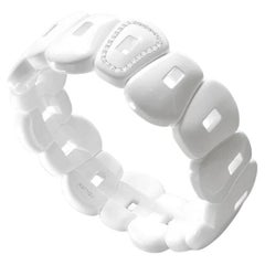 Mattioli Puzzle White Ceramic Collection'S 18K und weißer Diamant Goldarmband