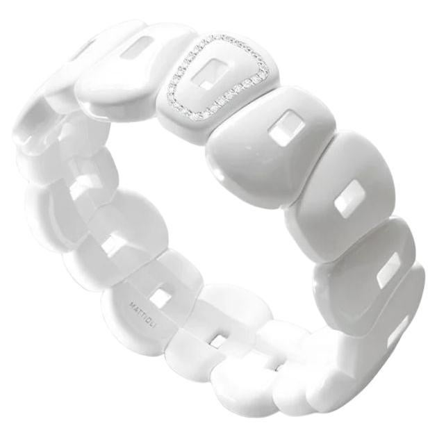 Mattioli Puzzle White Ceramic Collection'S 18K und weiße Diamanten Goldarmband im Zustand „Neu“ im Angebot in Bilbao, ES