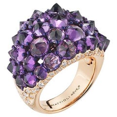 Mattioli Reve_r Bague moyenne en or rose, améthystes et diamants blancs