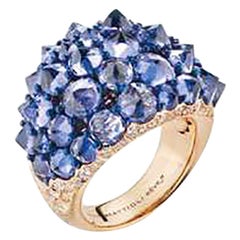 Mattioli Reve_r Medium Ring aus Roségold, Tanzaniten und weißen Diamanten