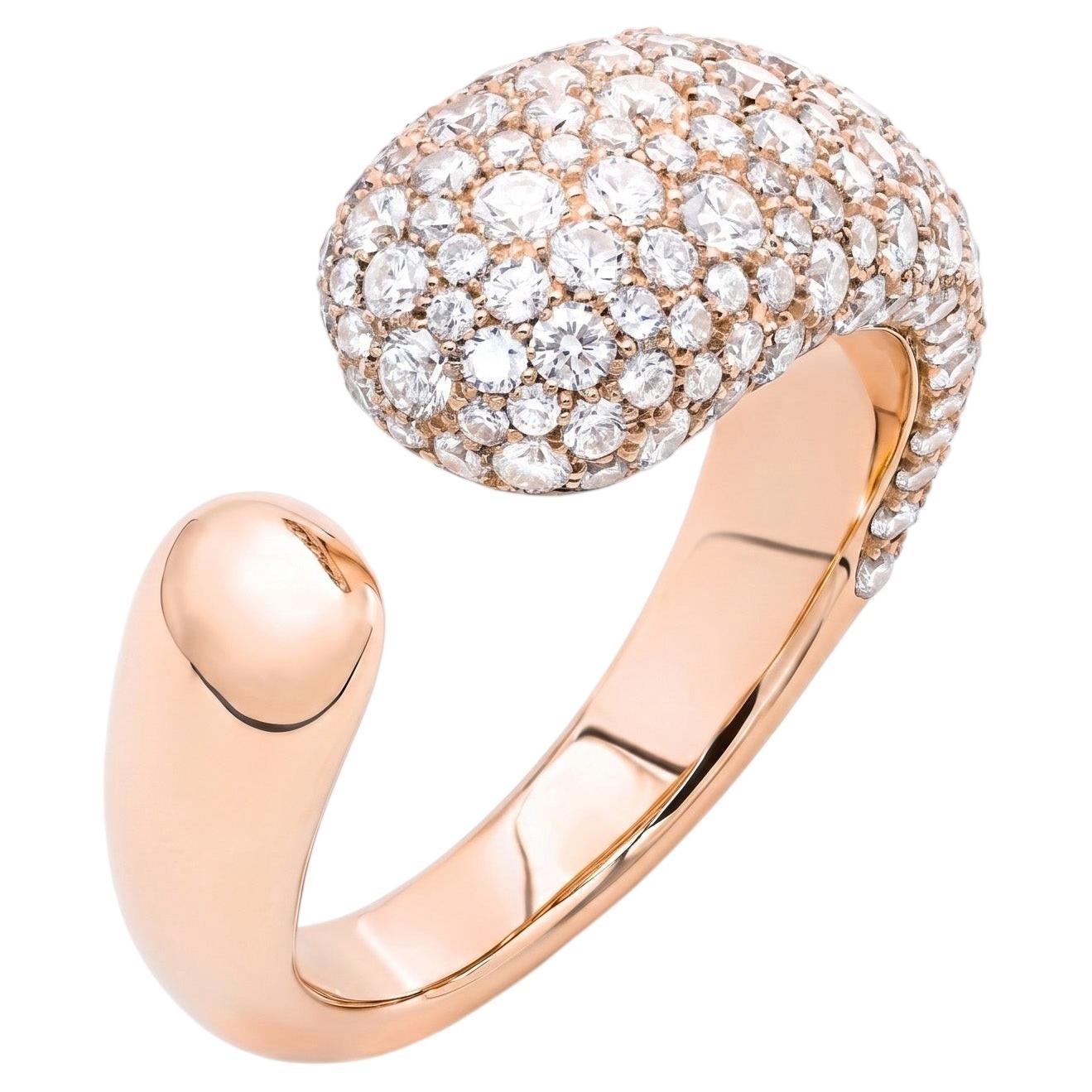 Mattioli Ring Hiroko Collection in 18K Rose Gold and White Diamonds