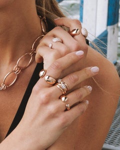 Anillo Mattioli Colección Hiroko de oro blanco y rosa de 18 quilates, diamantes blancos