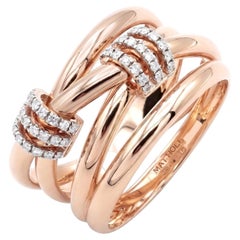 Anillo Mattioli Colección Hiroko de oro blanco y rosa de 18 quilates, diamantes blancos