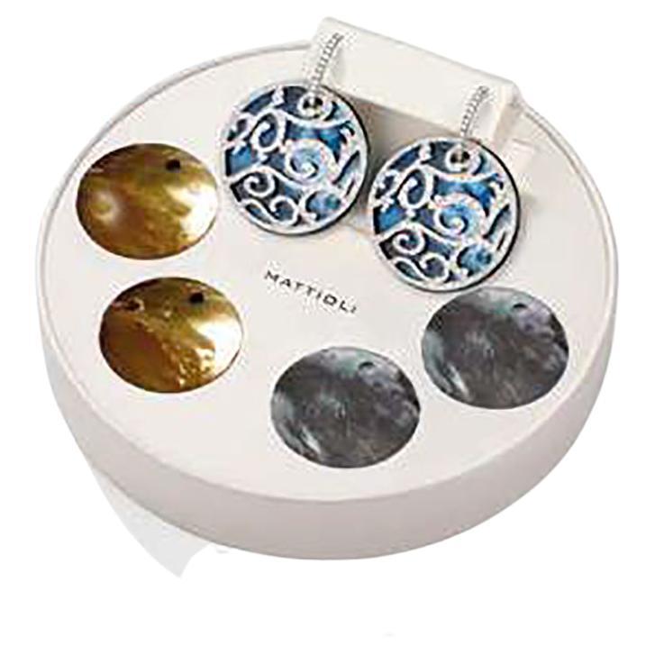 Mattioli Siriana Earring Kit in White Gold & Diamonds & 3 Mother of Pearl Pieces For Sale