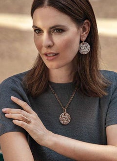 Mattioli Siriana Medium Earrings in 18k gold & Diamonds & 3 Mother of Pearl