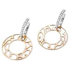 Mattioli, petites boucles d'oreilles Siriana en or 18 carats, diamants et 3 nacres