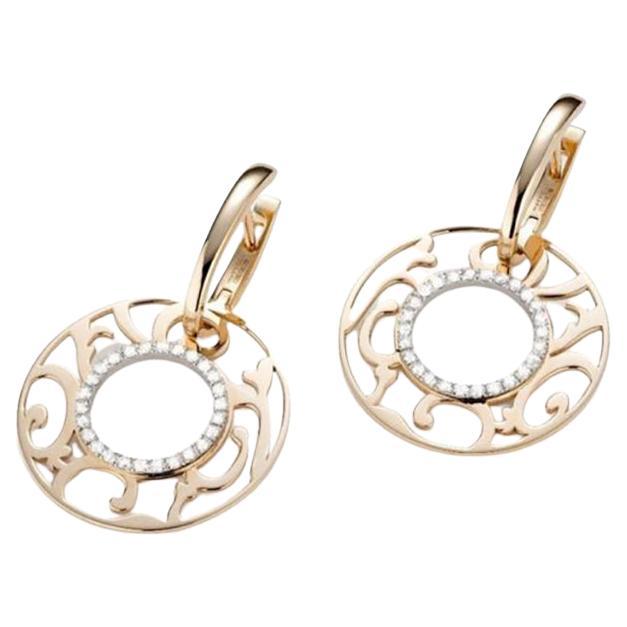 Mattioli Siriana Earrings White & Rose Gold & Diamonds & 3 Mother of Pearl Ps For Sale