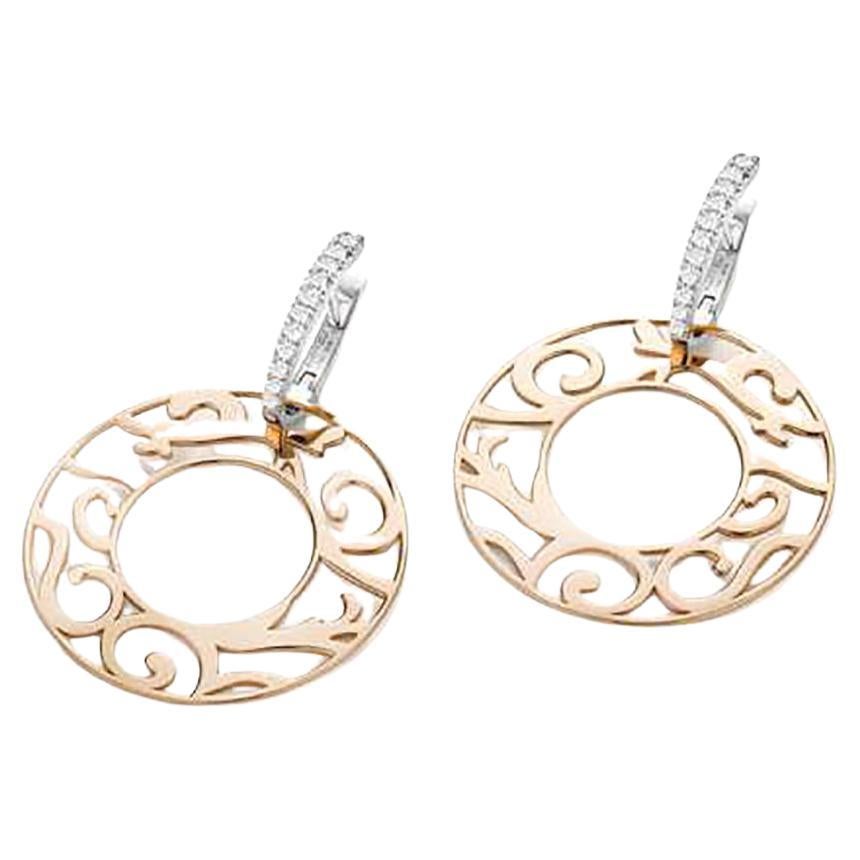 Mattioli Siriana Medium Earrings in 18k gold & Diamonds & 3 Mother of Pearl 