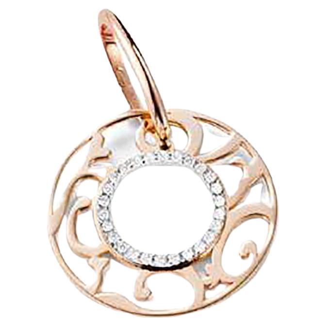 Pendentif Siriana Mattioli en or blanc et rose, diamants et 3 nacres en vente