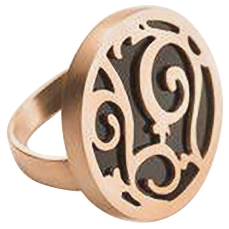 For Sale:  Mattioli Siriana Ring in Rose Gold and Black Onyx