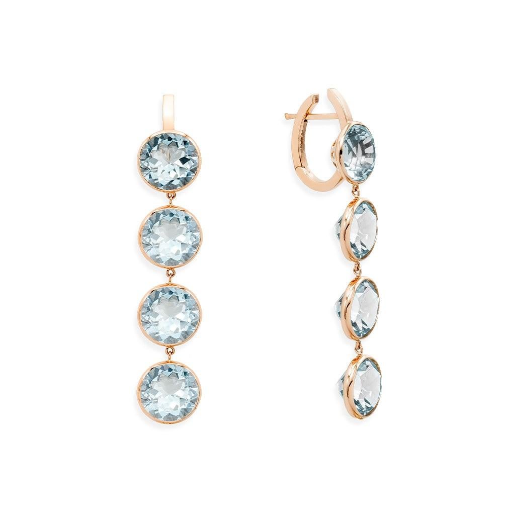 Brilliant Cut Mattioli Smarties bracelet 18k rose gold and diamond cut sky topazes For Sale