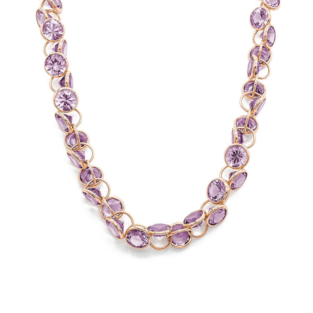 Mattioli Smarties drop earrings 18k rose gold and diamond cut amethyst For Sale 10