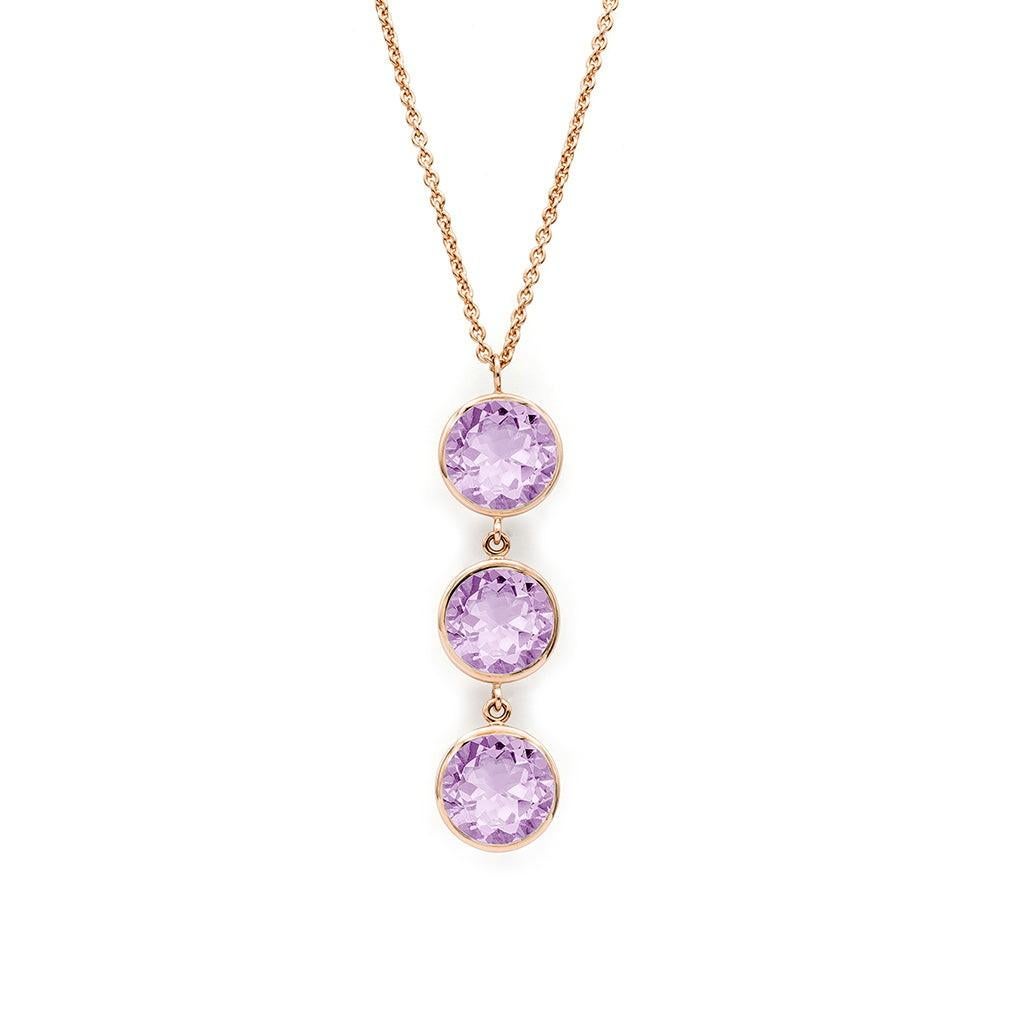 Mattioli Smarties drop earrings 18k rose gold and diamond cut amethyst in vendita 11