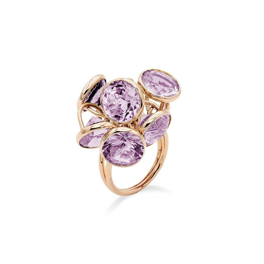 Mattioli Smarties drop earrings 18k rose gold and diamond cut amethyst For Sale 12