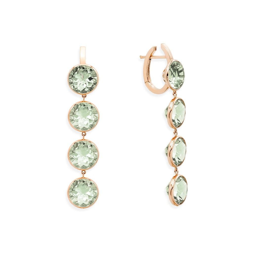Mattioli Smarties drop earrings 18k rose gold and diamond cut amethyst For Sale 3
