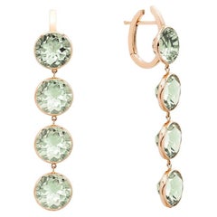 Mattioli Smarties drop earrings 18k rose gold and diamond cut green prasolites