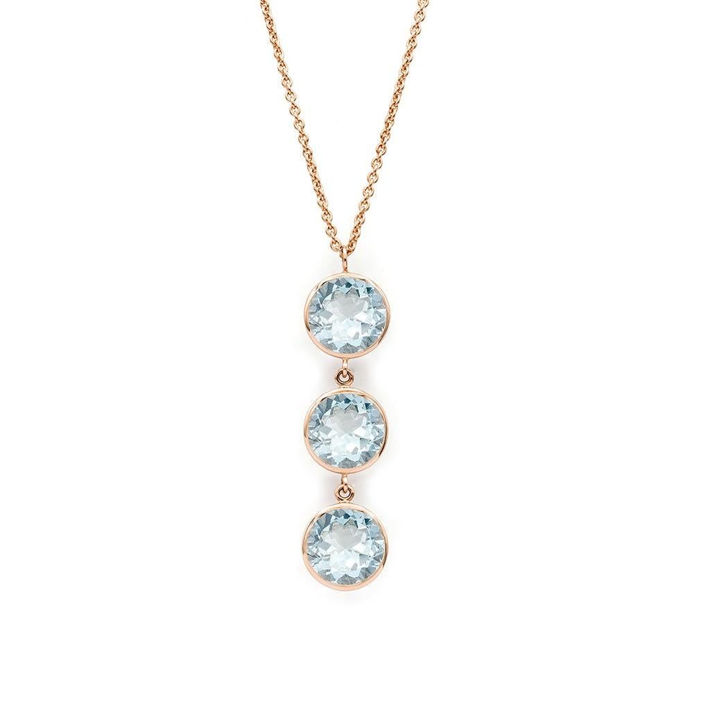Mattioli Smarties drop earrings 18k rose gold and diamond cut sky topazes For Sale 6