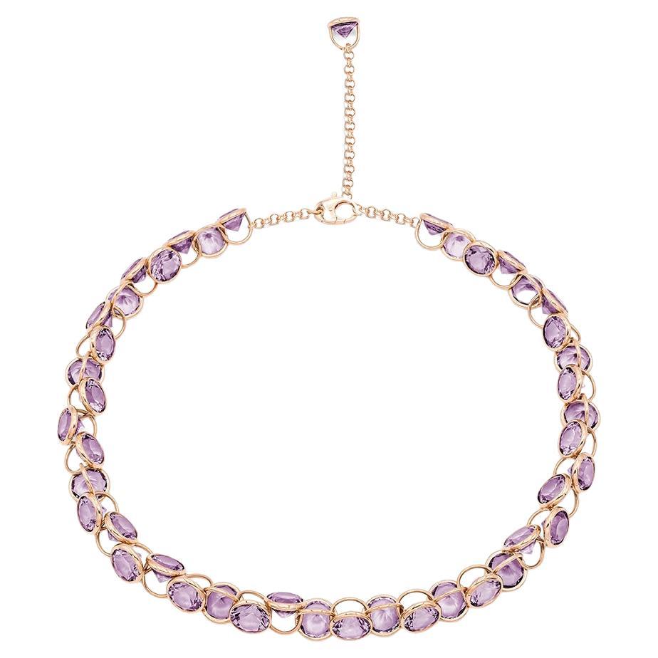 Mattioli Smarties drop earrings 18k rose gold and diamond cut sky topazes For Sale 7