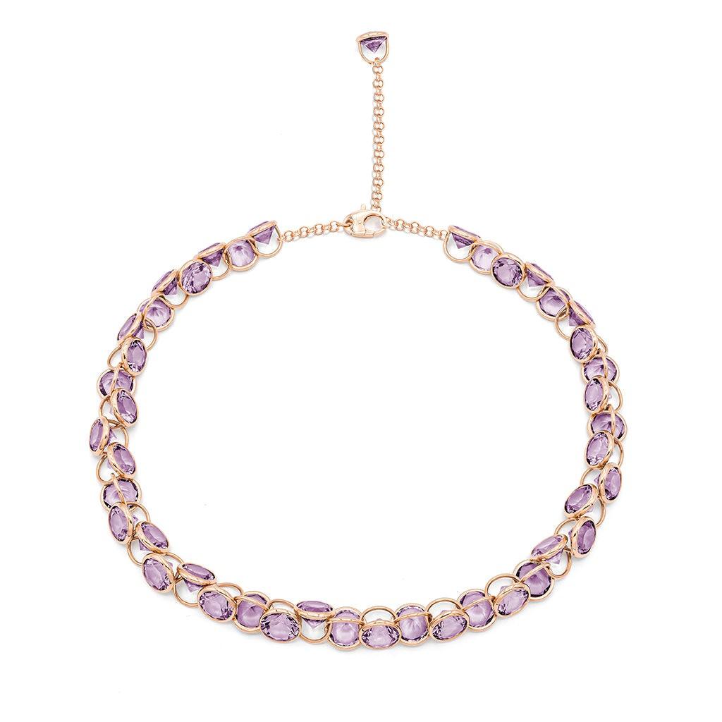 Mattioli Smarties drop earrings 18k rose gold and diamond cut sky topazes For Sale 8