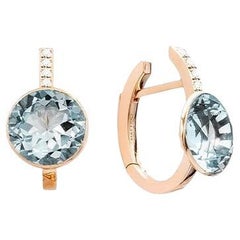 Mattioli Smarties drop earrings 18k rose gold and diamond cut sky topazes