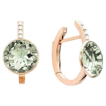 Contemporary Mattioli Smarties drop earrings 18k rose gold and diamond cut sky topazes For Sale