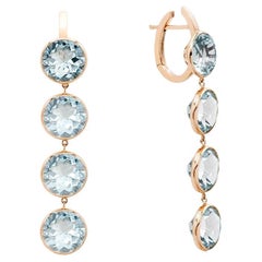 Mattioli Boucles d'oreilles gouttes Smarties Or rose 18k et topazes ciel taillées en diamant
