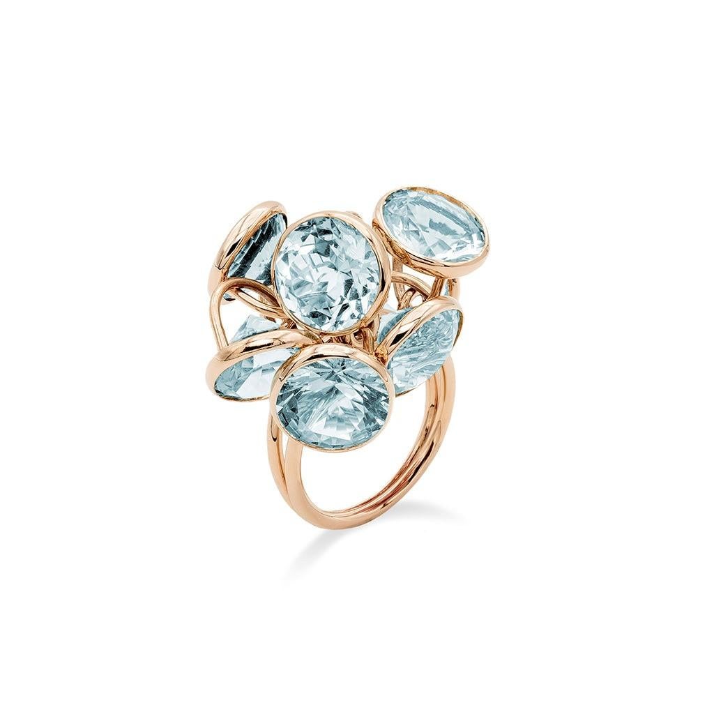 Mattioli Smarties earring 18k rose gold, diamonds and diamond cut prasolites For Sale 5