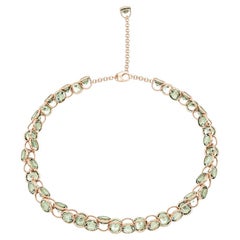 Mattioli Smarties Ohrring aus 18 Karat Roségold, Diamanten und prasoliten im Diamantschliff