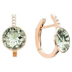 Mattioli Smarties earring 18k rose gold, diamonds and diamond cut sky topazes