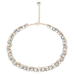 Collana Mattioli Smarties in oro rosa 18k e prasoliti tagliate a diamante