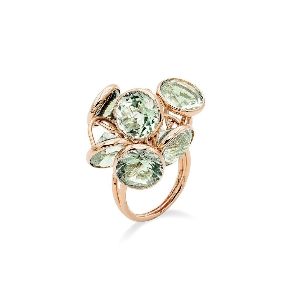 Taglio brillante Collana Mattioli Smarties in oro rosa 18k e prasoliti tagliate a diamante in vendita